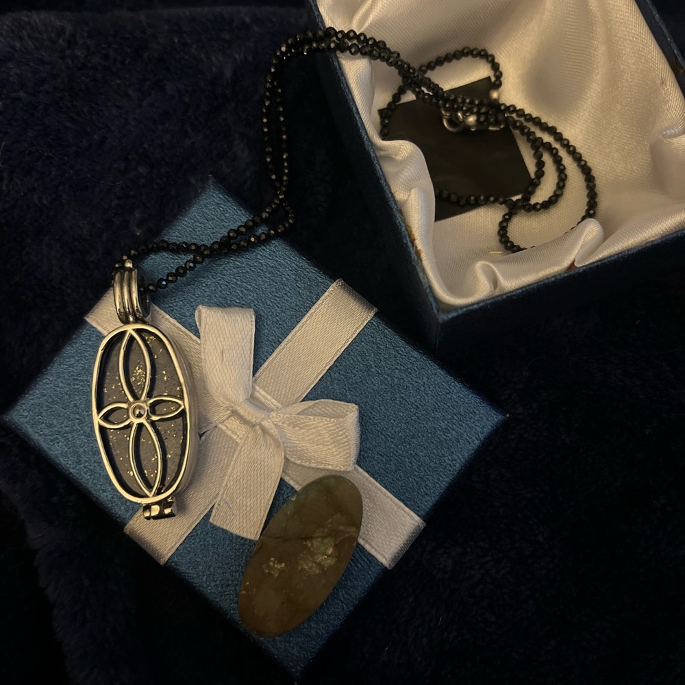 Interchangeable Boho Healing Stone Crystal Necklace Lapis Lazuli Labradorite NIB